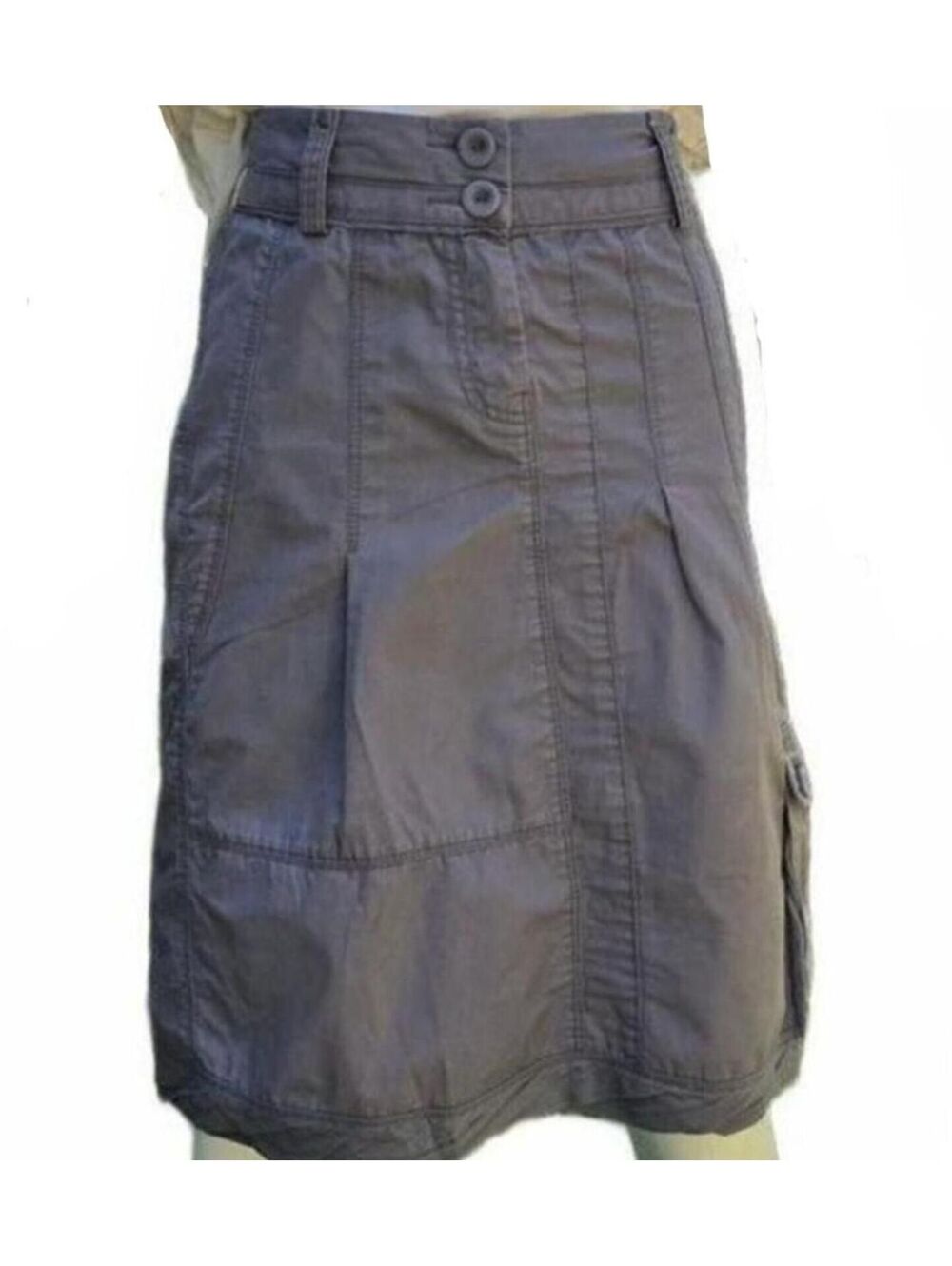 Sandwich Grey Utility Cotton Midi Cargo Skirt = Y2K Aesthetic   Sz  XS